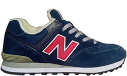 New Balance 574 Blue Red White с мехом