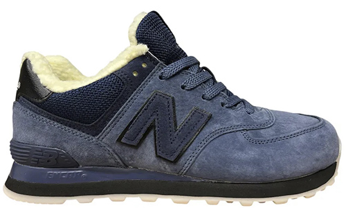New Balance 574  Total Blue с мехом